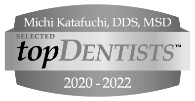 Michi Katafuchi, DDS, MSD Selected topDentists 2020-2022 Gray Badge